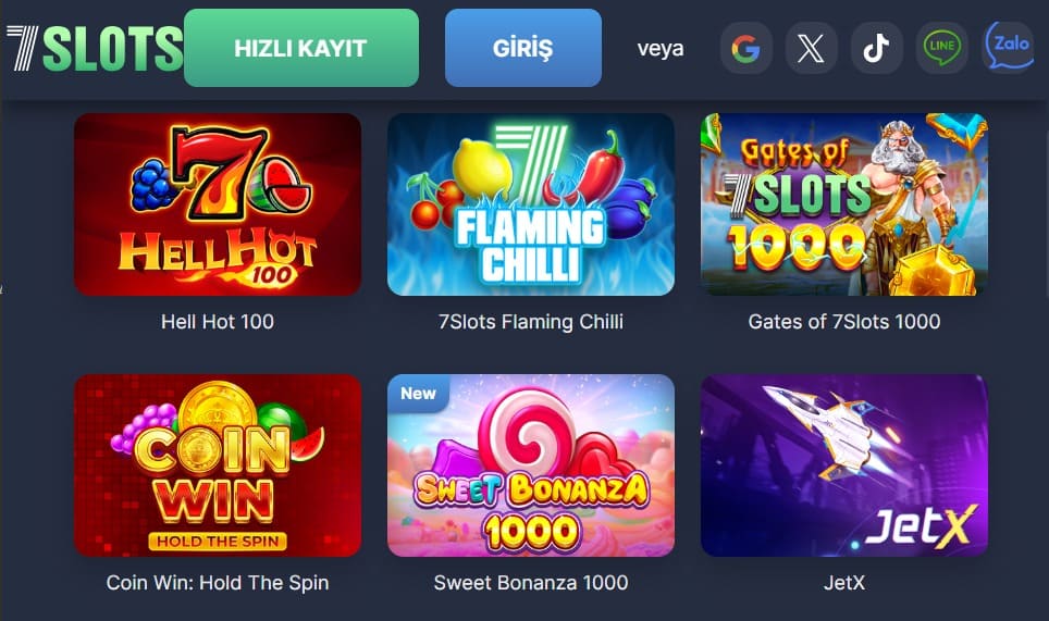 7Slots casino binlerce slot oyunu